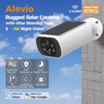 ALEVIO 2.5K Solar Camera Wireless Outdoor WIFI Cam Ultra Standby Time PIR Smart Light Color Night Vision AI Detect Battery Cam