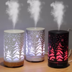Ultrasonic Air Humidifier 100ml Timing Function Aroma Diffuser Hollowed-out Tree Humidifier Room Scent Diffuser with LED Lights - Image 6
