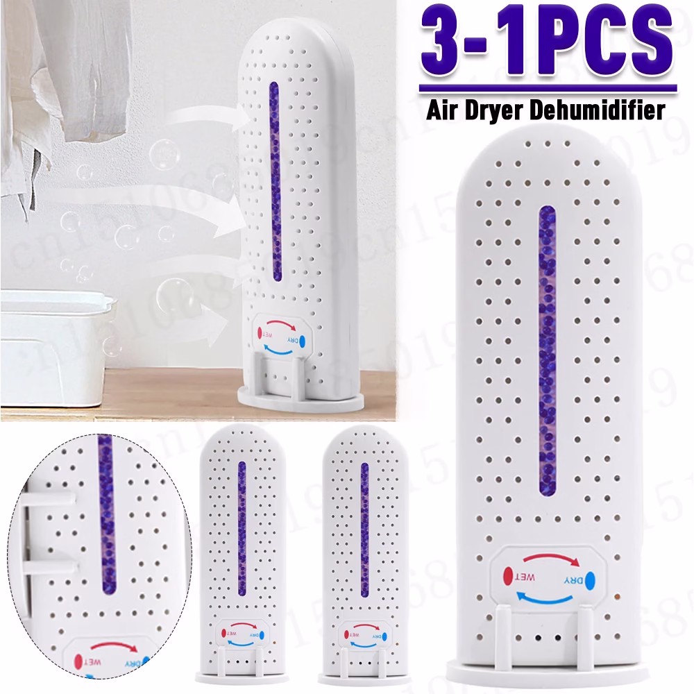 3-1PCS Moisture Absorber Fast Dry Deodorizer Dryer Clothes Electric Dehumidifier for Home Bedroom Office Kitchen Dehumidifier
