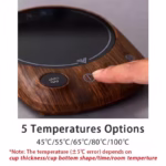 Electric Beverage Heating Plate 200W Smart Milk Tea Coffee Cup Mug Warmer for Desk 5 Temperatures with Timer Automatic Shut Off - Image 5