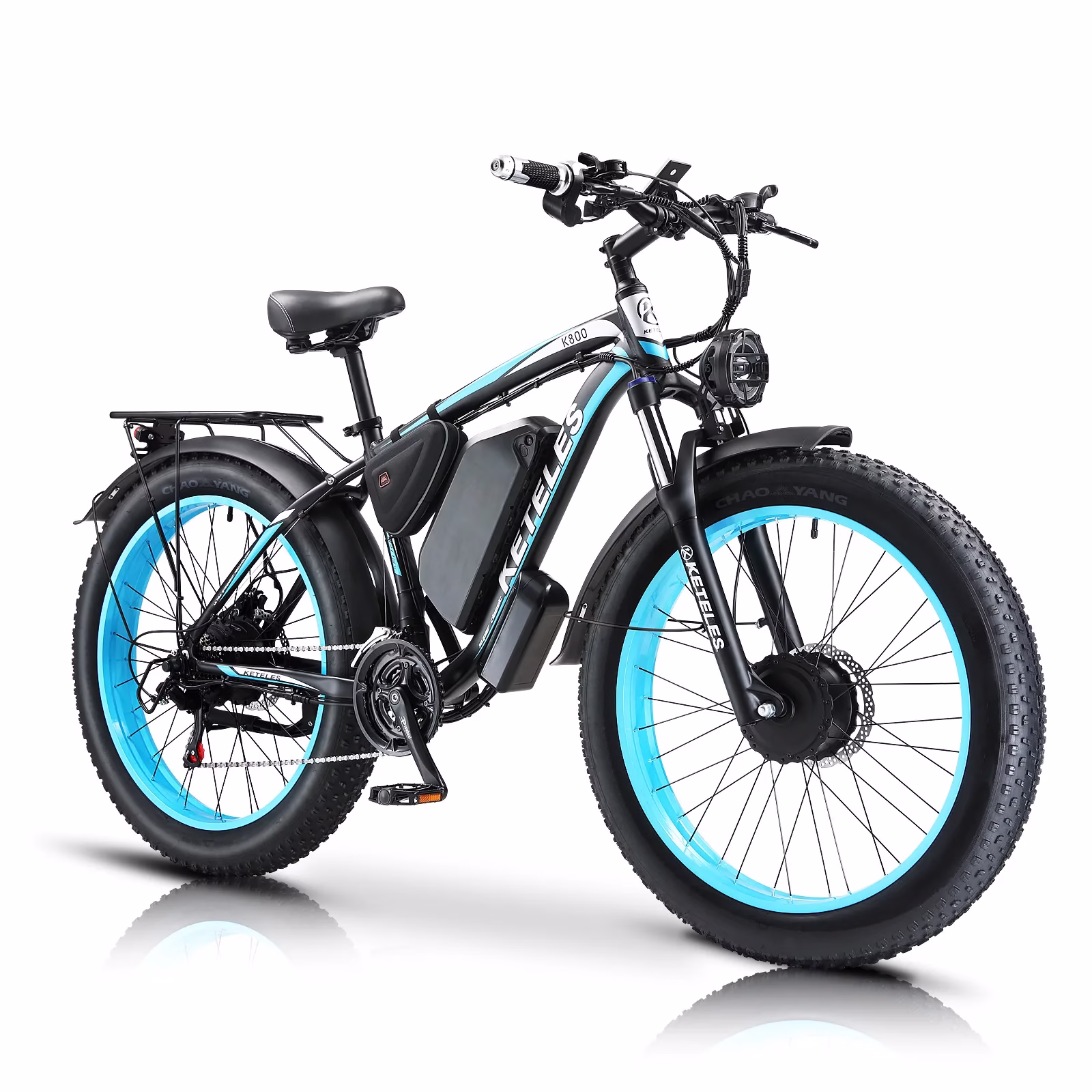 Electric Bicycle with Two Motor Driven E-Bike, 26 in, 48V, 23Ah, 2000W, 1000W, 26*4.0 Fat Tire, High Speed, 50-60 km/h